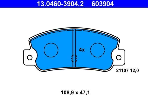 Jeu de 4 plaquettes de frein ATE ref. 13.0460-3904.2
