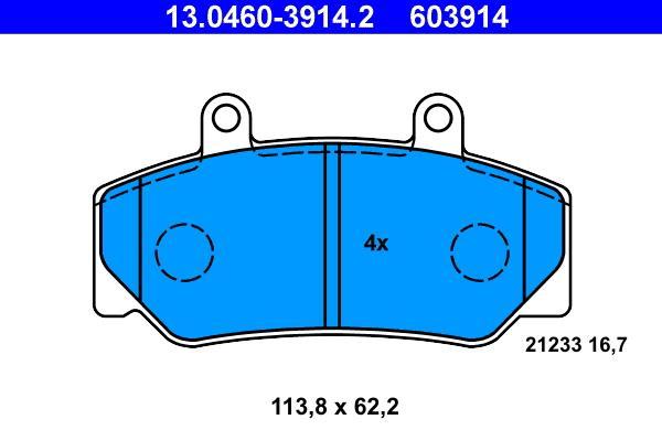 Jeu de 4 plaquettes de frein ATE ref. 13.0460-3914.2