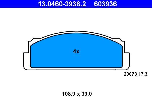 Jeu de 4 plaquettes de frein ATE ref. 13.0460-3936.2