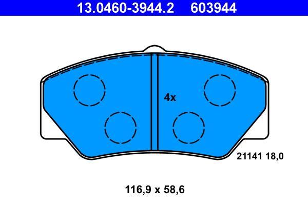 Jeu de 4 plaquettes de frein ATE ref. 13.0460-3944.2