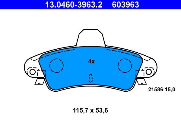 Jeu de 4 plaquettes de frein ATE 13.0460-3963.2