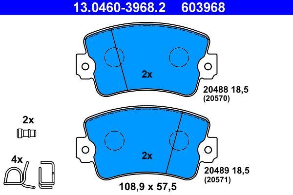 Jeu de 4 plaquettes de frein ATE ref. 13.0460-3968.2