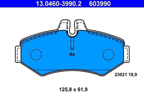 Jeu de 4 plaquettes de frein ATE ref. 13.0460-3990.2
