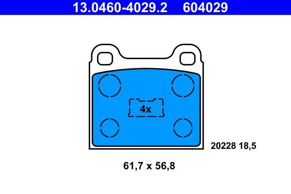 Jeu de 4 plaquettes de frein ATE ref. 13.0460-4029.2
