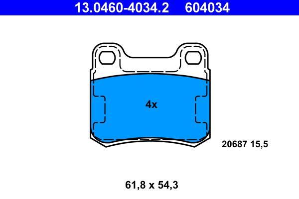 Jeu de 4 plaquettes de frein ATE ref. 13.0460-4034.2