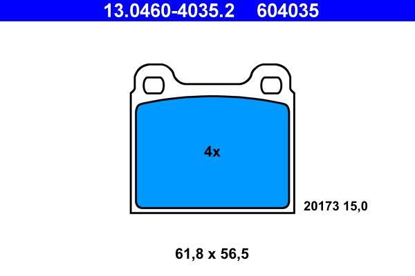 Jeu de 4 plaquettes de frein ATE ref. 13.0460-4035.2
