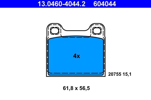 Jeu de 4 plaquettes de frein ATE ref. 13.0460-4044.2