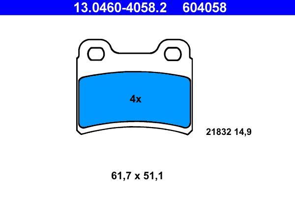 Jeu de 4 plaquettes de frein ATE ref. 13.0460-4058.2
