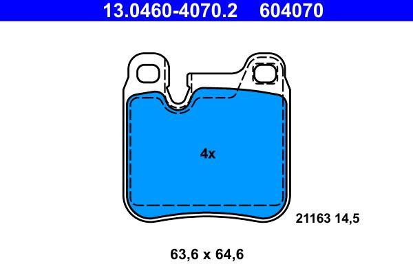 Jeu de 4 plaquettes de frein ATE ref. 13.0460-4070.2