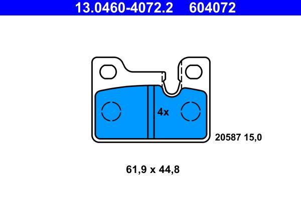 Jogo de 4 pastilhas de travão ATE ref. 13.0460-4072.2