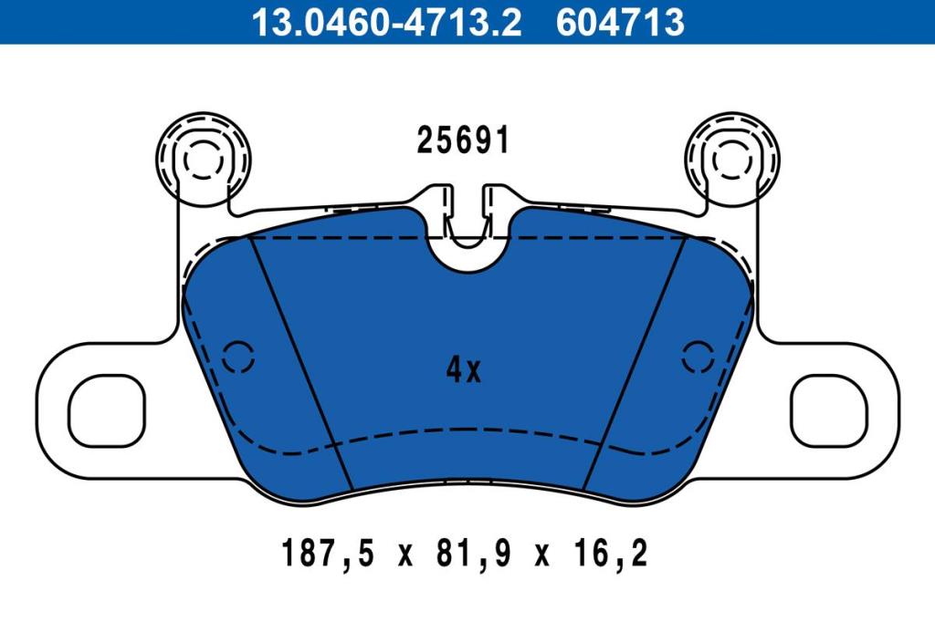 Jeu de 4 plaquettes de frein ATE ref. 13.0460-4713.2