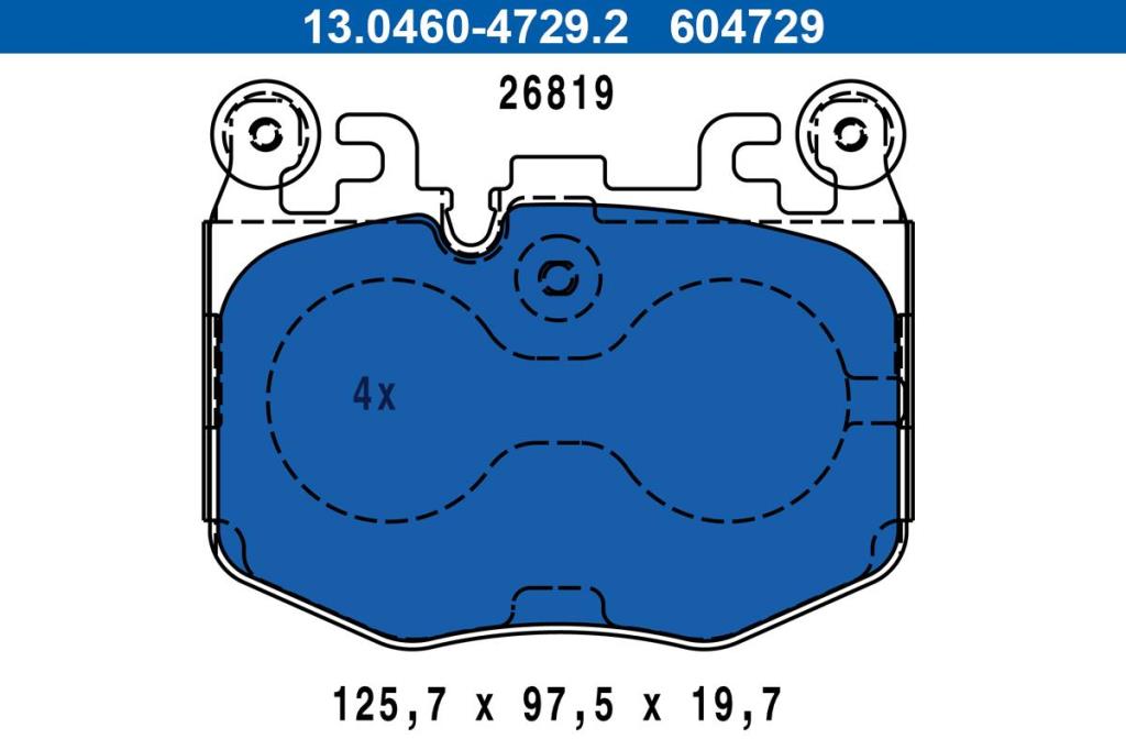 Jeu de 4 plaquettes de frein ATE ref. 13.0460-4729.2