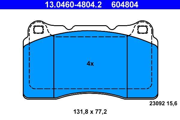 Jeu de 4 plaquettes de frein ATE ref. 13.0460-4804.2