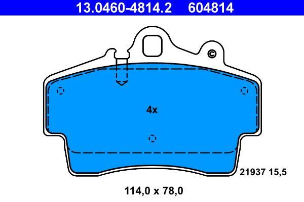 Jeu de 4 plaquettes de frein ATE ref. 13.0460-4814.2