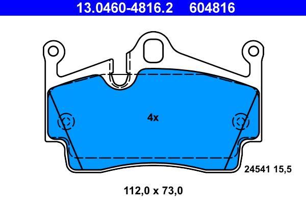 Jeu de 4 plaquettes de frein ATE ref. 13.0460-4816.2