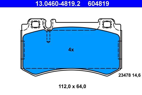 Jeu de 4 plaquettes de frein ATE ref. 13.0460-4819.2