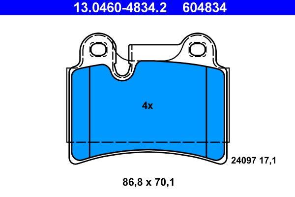 Jeu de 4 plaquettes de frein ATE ref. 13.0460-4834.2
