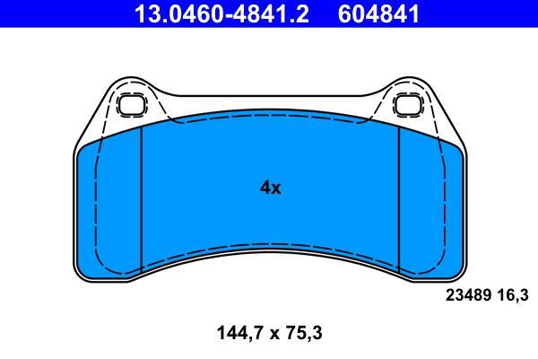 Jeu de 4 plaquettes de frein ATE ref. 13.0460-4841.2