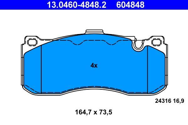 Jeu de 4 plaquettes de frein ATE ref. 13.0460-4848.2