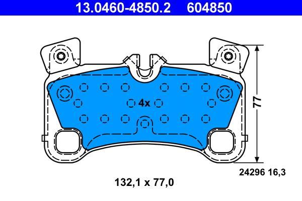 Jeu de 4 plaquettes de frein ATE ref. 13.0460-4850.2
