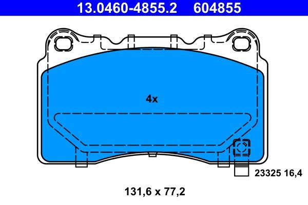 Jeu de 4 plaquettes de frein ATE ref. 13.0460-4855.2