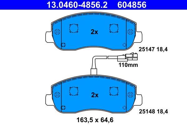 Jeu de 4 plaquettes de frein ATE ref. 13.0460-4856.2