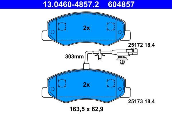 Jeu de 4 plaquettes de frein ATE ref. 13.0460-4857.2