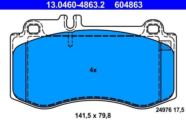 Jeu de 4 plaquettes de frein ATE ref. 13.0460-4863.2