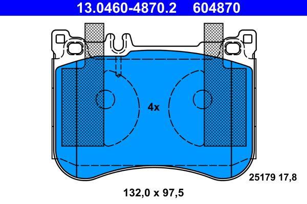 Jeu de 4 plaquettes de frein ATE ref. 13.0460-4870.2