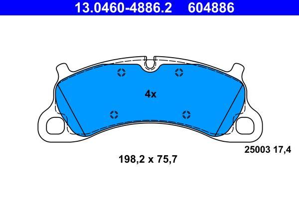 Jeu de 4 plaquettes de frein ATE ref. 13.0460-4886.2