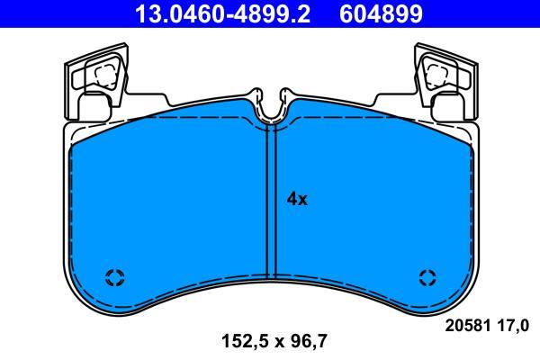 Jeu de 4 plaquettes de frein ATE ref. 13.0460-4899.2