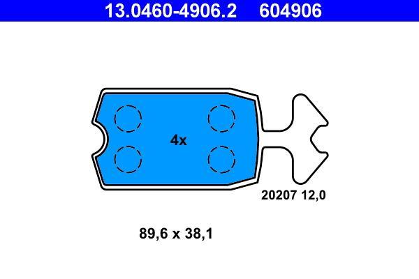 Jeu de 4 plaquettes de frein ATE ref. 13.0460-4906.2