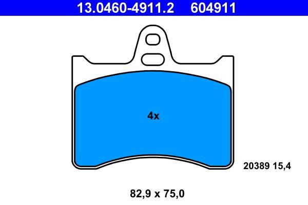Jeu de 4 plaquettes de frein ATE ref. 13.0460-4911.2