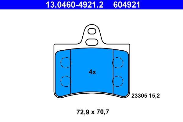 Jeu de 4 plaquettes de frein ATE ref. 13.0460-4921.2