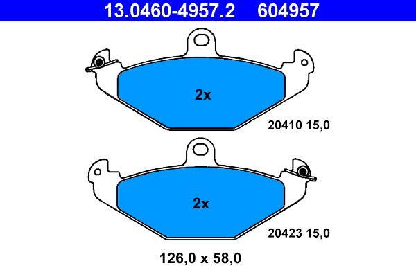 Jeu de 4 plaquettes de frein ATE ref. 13.0460-4957.2