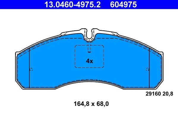 Juego de 4 pastillas de freno (Almohadilla de freno) ATE ref. 13.0460-4975.2