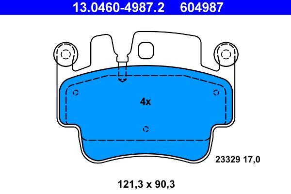 Jeu de 4 plaquettes de frein ATE ref. 13.0460-4987.2