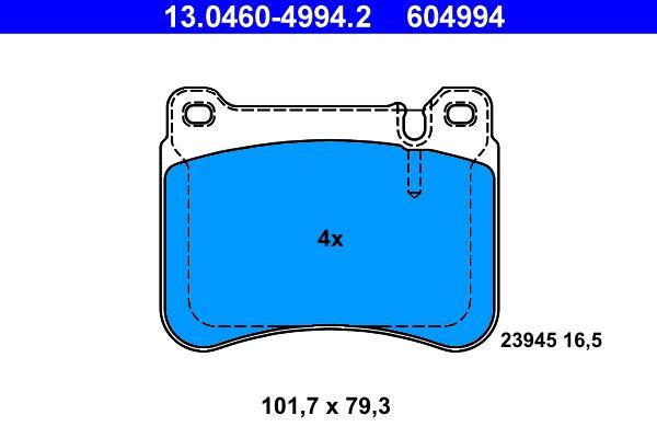 Jeu de 4 plaquettes de frein ATE ref. 13.0460-4994.2