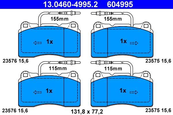 Jeu de 4 plaquettes de frein ATE ref. 13.0460-4995.2