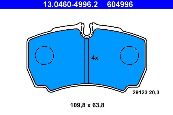 Jeu de 4 plaquettes de frein ATE ref. 13.0460-4996.2