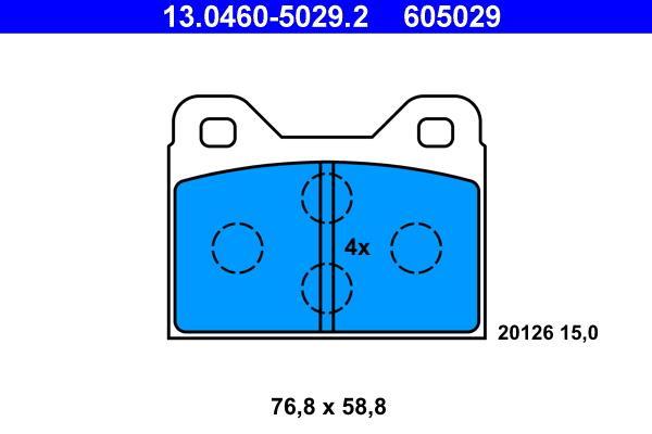 Jeu de 4 plaquettes de frein ATE ref. 13.0460-5029.2
