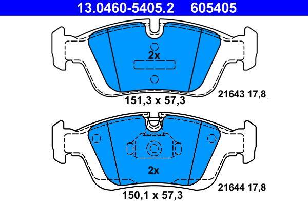 Jeu de 4 plaquettes de frein ATE ref. 13.0460-5405.2