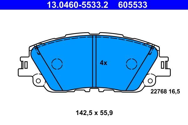 Jeu de 4 plaquettes de frein ATE ref. 13.0460-5533.2