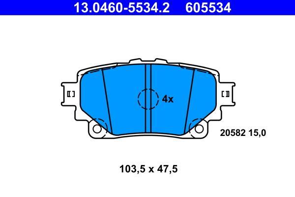 Jogo de 4 pastilhas de travão ATE ref. 13.0460-5534.2
