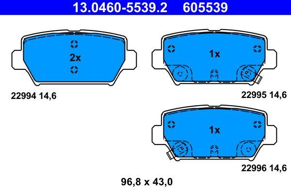 Jeu de 4 plaquettes de frein ATE ref. 13.0460-5539.2