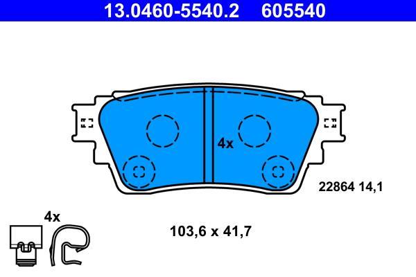 Jeu de 4 plaquettes de frein ATE ref. 13.0460-5540.2