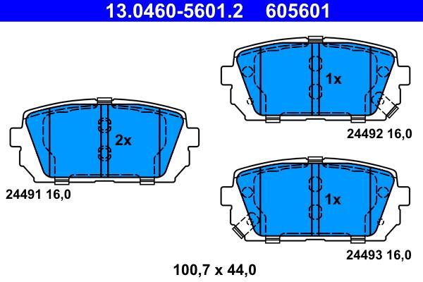 Jeu de 4 plaquettes de frein ATE ref. 13.0460-5601.2