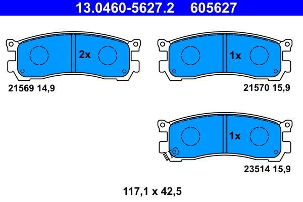 Jeu de 4 plaquettes de frein ATE ref. 13.0460-5627.2