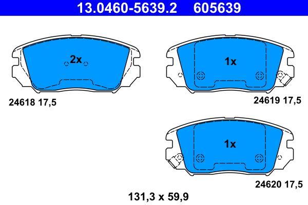 Jeu de 4 plaquettes de frein ATE ref. 13.0460-5639.2