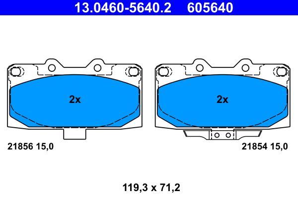 Jeu de 4 plaquettes de frein ATE ref. 13.0460-5640.2